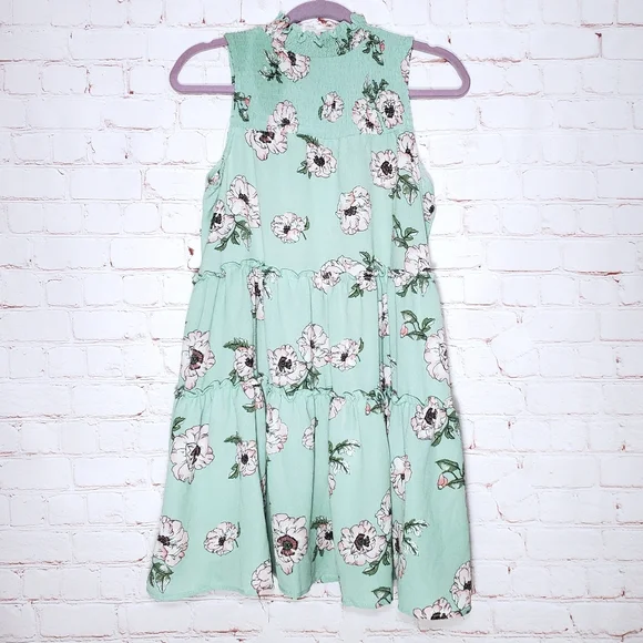 slim fit dress slacks Short Mint Green Casual Summer Dress with Floral Print– PromGirl